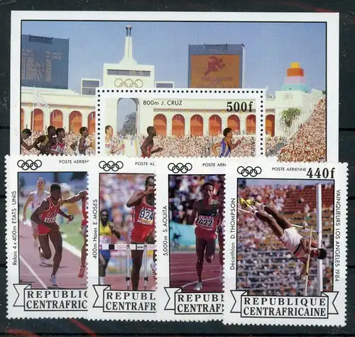 Zentralafr. Rep. 1086-1089, Block 317 postfrisch Olympia #JL214