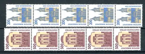 Bund Rollenmarken 5er Streifen 1665 + 1679 R I postfrisch #JM382