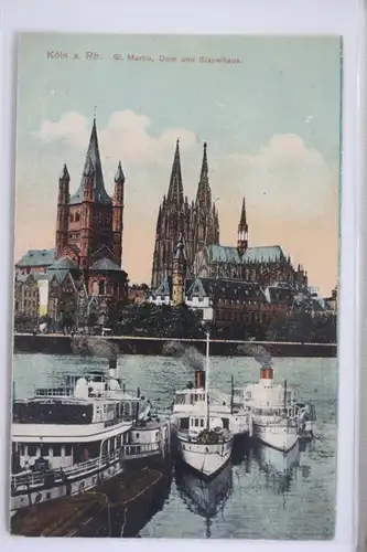 AK Köln am Rhein St. Martin, Dom und Stapelhaus #PJ872