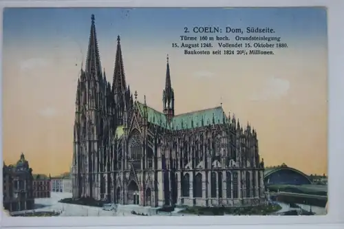 AK Köln am Rhein Dom, Südseite 1914 #PJ947