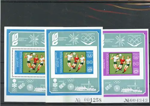 Bulgarien Blok 42 A+B, 43 postfrisch Fußball #JK988