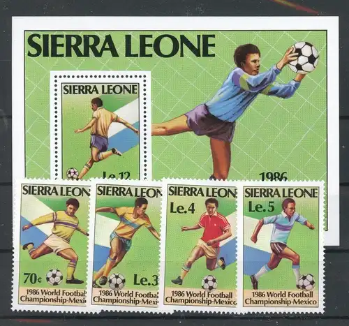 Sierra Leone 873-876, Block 42 postfrisch Fußball #JK925