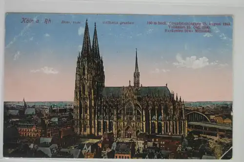 AK Köln a.Rh. Dom, Südseite vom Rathaus gesehen Feldpost 1916 #PJ944