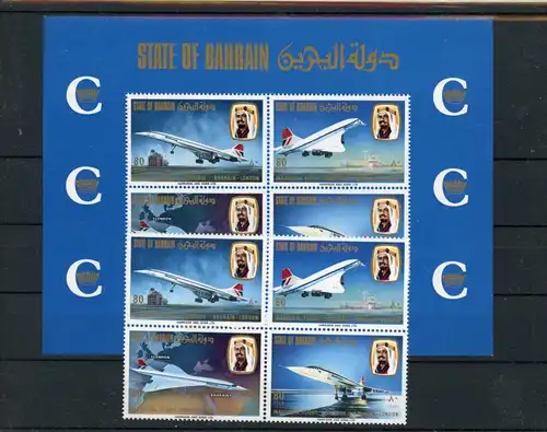 Bahrain 4er Block 248-251 A, Block 1 B postfrisch Concorde #JL310