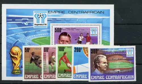 Zentralafr. Rep. 600-604, Block 48 postfrisch Fußball #JL210