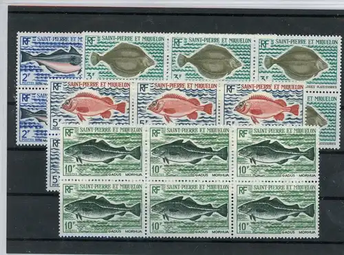 St. Pierre et Miquelon 6er Blöcke 478-481 postfrisch Fische #JL228