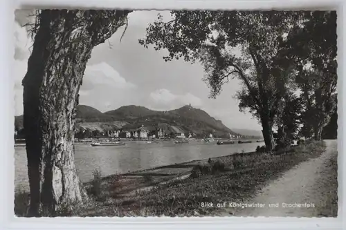 AK Königswinter a. Rh. Blick auf Drachenfels 1955 #PK041