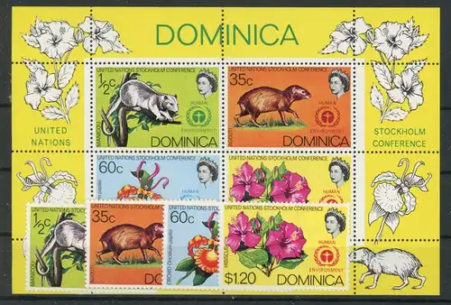 Dominica 337-340, Block 13 postfrisch Umweltschutz #JL232