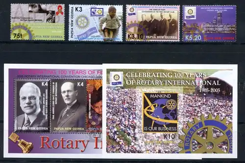 Papua Neuguinea 1115-1118, Block 31-32 postfrisch Rotary #JK969