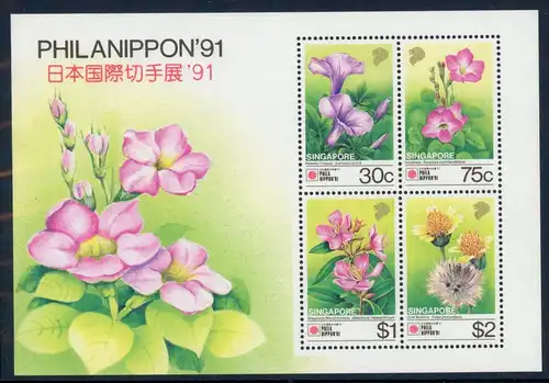 Singapur Block 26 postfrisch Blumen #IF432