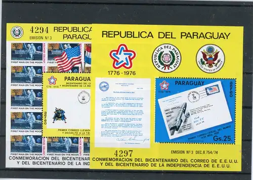 Paraguay Block 279-80 postfrisch Post #JL235