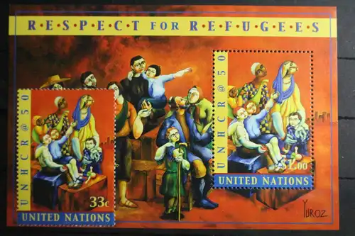 Vereinte Nationen New York 854, Block 20 mit 855 postfrisch #VZ795