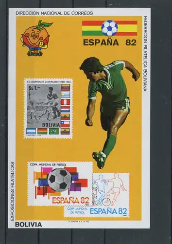 Bolivien Block 118 postfrisch Fußball #JL284