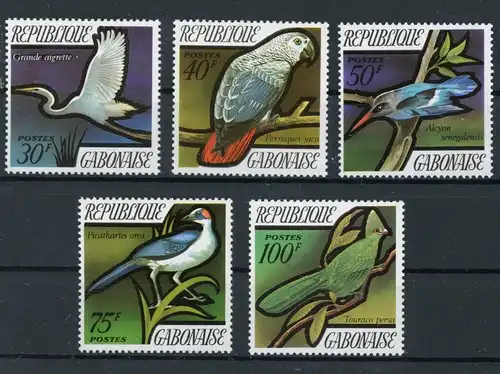 Gabun 448-452 postfrisch Vögel #JL241