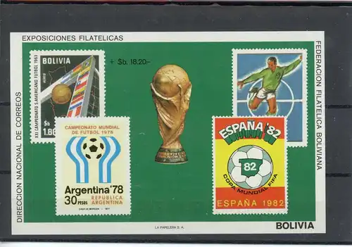Bolivien Block 83 postfrisch Fußball #HK834