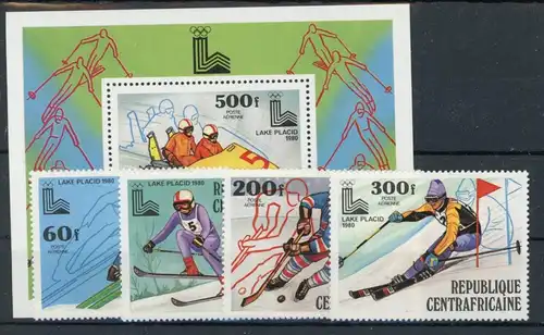 Zentralafr. Rep. 632-635, Block 68 A postfrisch Olympia #JL243