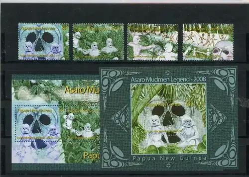 Papua Neuguinea 1295-1298, Block 54-55 postfrisch Sagen #JK982