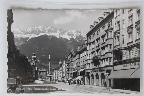 AK Innsbruck Maria Theresienstraße gegen die Nordkette 1954 #PK092