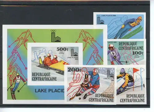 Zentralafr. Rep. 632-635, Block 68 B postfrisch Olympia #JL244