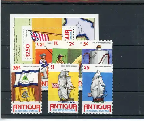 Antigua Barbuda 417-423, Block 24 postfrisch Unabhängigkeit #JL246