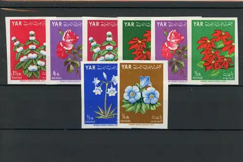 Jemen Republik 390-397 B postfrisch Blumen #JL276