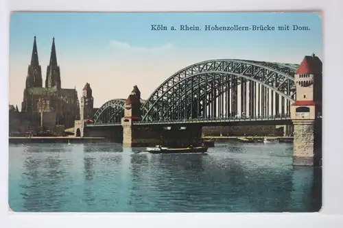 AK Köln am Rhein Hohenzollernbrücke mit Dom #PK086