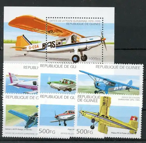 Guinea 1539-1544, Block 496 postfrisch Flugzeuge #JL278