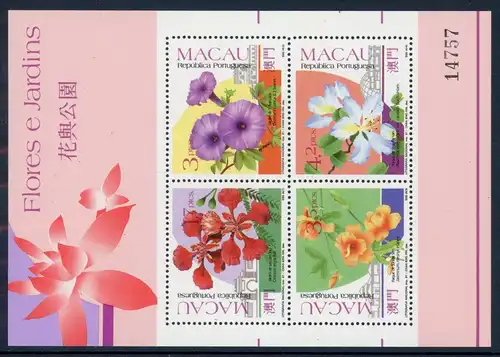 Macau Block 17 postfrisch Blumen #IF425