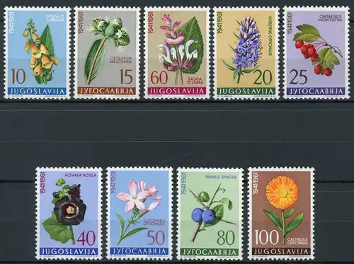 Jugoslawien 943-951 postfrisch Blumen #IF428