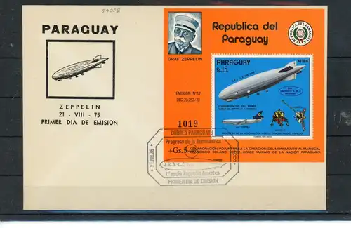 Paraguay Block 246 Zeppelin Ersttagesbrief/FDC #JL294