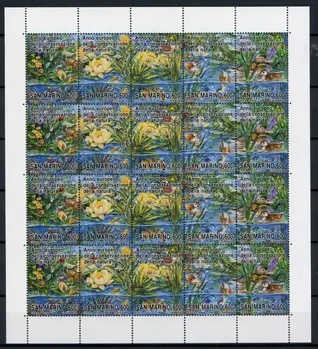 San Marino Kleinbogen mit 1598-1602 postfrisch Blumen, Natur #JD600