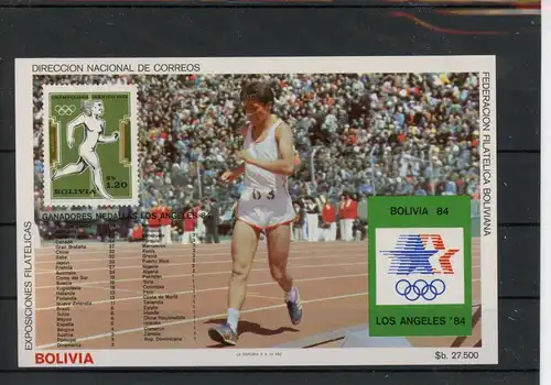 Bolivien Block 143 postfrisch Olympia #HK853