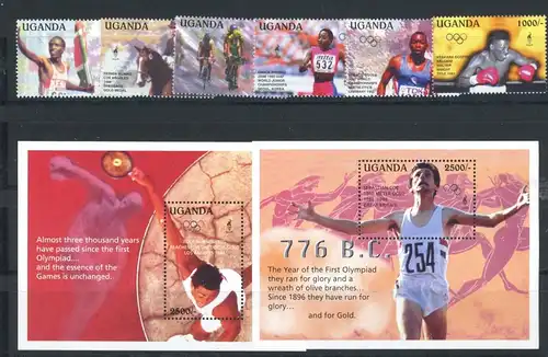 Uganda 1564-1569, Block 238-239 postfrisch Olympia #JL324