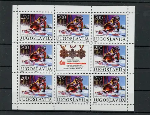 Jugoslawien Kleinbogen 2215 postfrisch Wintersport #JL335