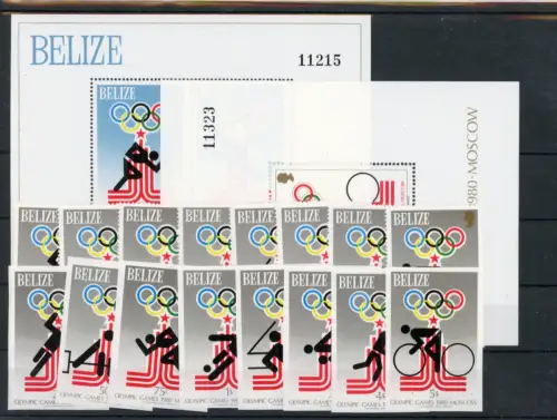 Belize 432-439 A+B, Block 10-11 postfrisch Olympia #JL307