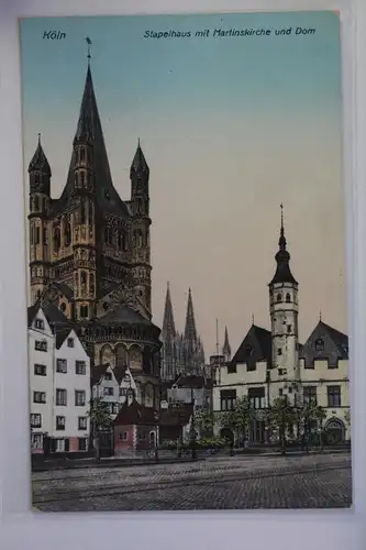 AK Köln a. Rh. Stapelhaus mit Martinskirche und Dom #PK261