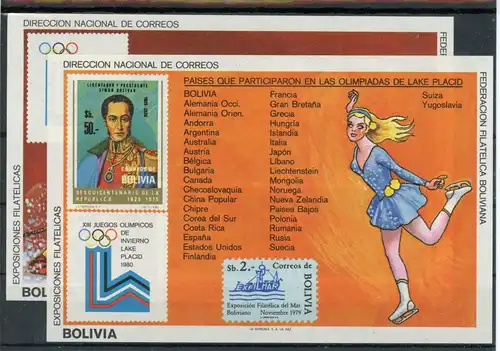 Bolivien Block 102-03 postfrisch Olympia #JL353