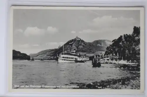 AK Königswinter am Rhein Blick von der Insel Grafenwerth 1954 #PK295