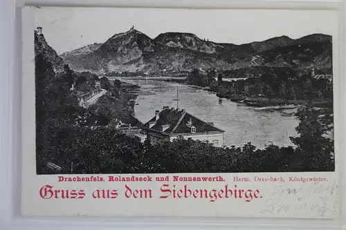 AK Siebengebirge Drachenfels, Rolandseck und Nonnenwerth 1902 #PK211