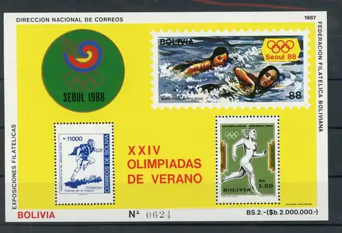 Bolivien Block 166 postfrisch Olympia #JL352