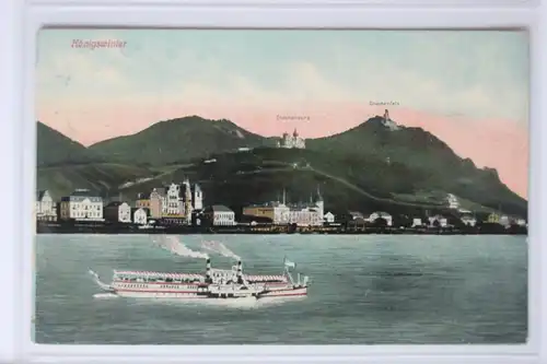 AK Königswinter am Rhein mit Drachenburg und Drachenfels 1910 #PK293