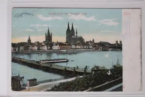 AK Köln a. Rh. Totalansicht mit Schiffsbrücke 1905 #PK274