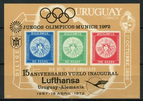 Uruguay Block 15 postfrisch Luftfahrt, Lufthansa #JM486