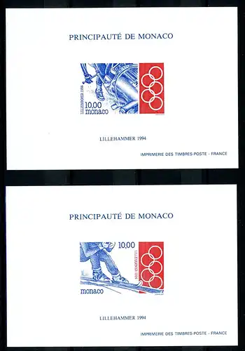 Monaco Sonderdruck 2167-2168 U postfrisch Olympiade 1994 ungezähnt #IV183