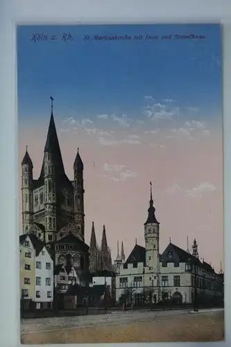 AK Köln a. Rh. St. Martinskirche mit Dom und Stapelhaus #PK264