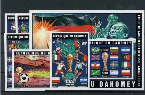 Dahomey 566-570 B, Block 23 B postfrisch Fußball #HK855