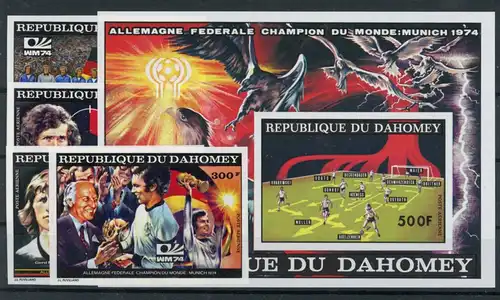 Dahomey 605-608 B, Block 49 B postfrisch Fußball #HK854