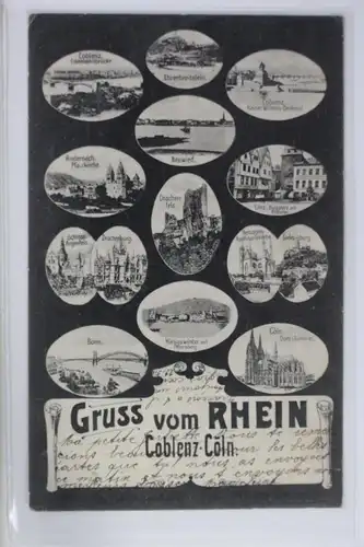 AK Rhein Koblenz - Köln - Mehrbildkarte 1905 #PK358