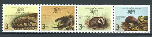 Macau 4er Streifen 589-592 postfrisch Tiere #HK913