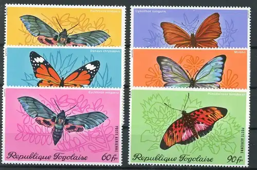 Togo 820-825 postfrisch Schmetterlinge #JM516